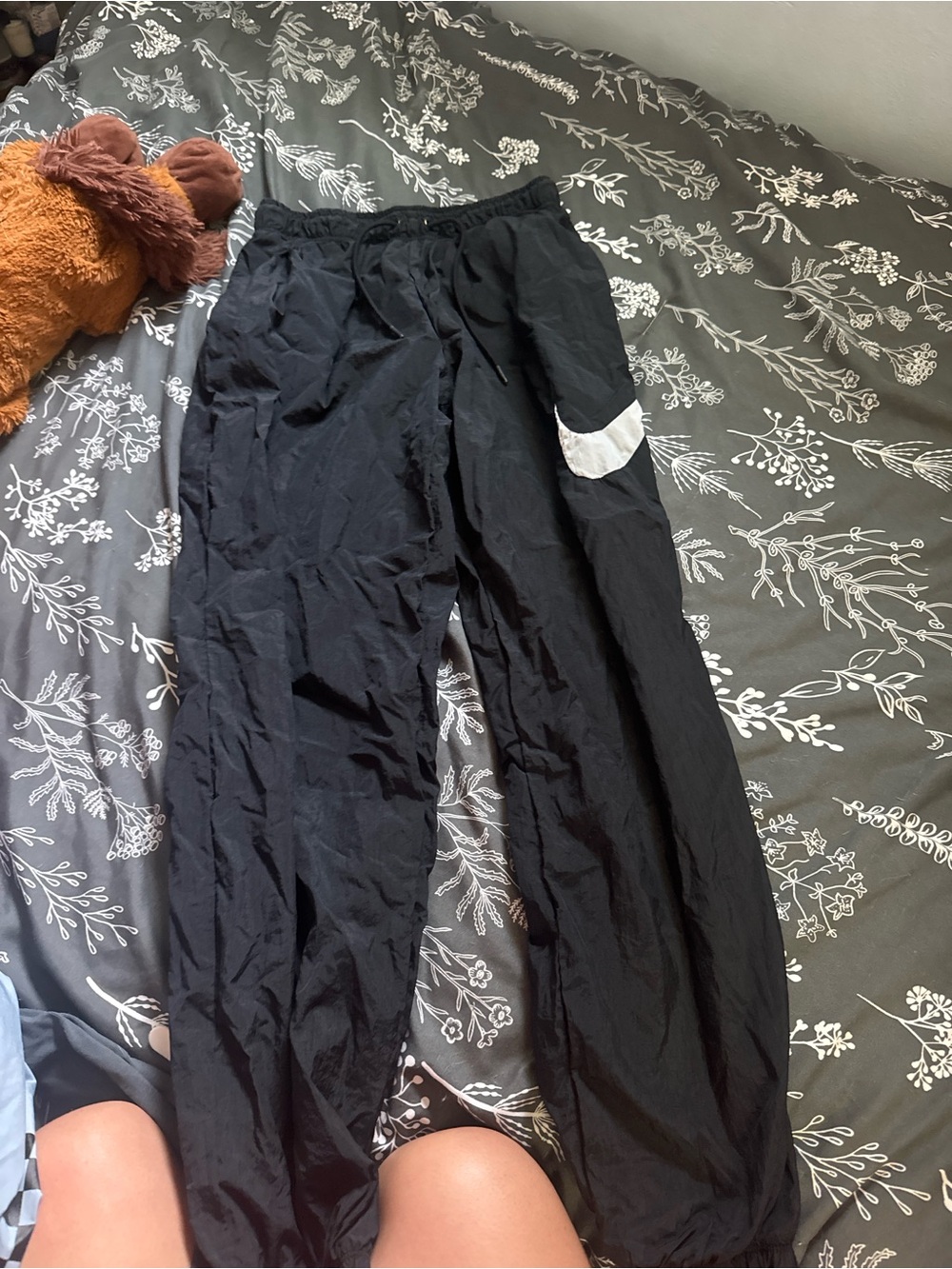Nike Black Joggers with White Accent Swoosh